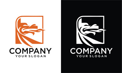 Creative head Dragon logo