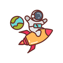 Space Flight Filled Icons , Vector illustration