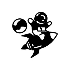 Space Flight Glyph Icon, Vector illustration