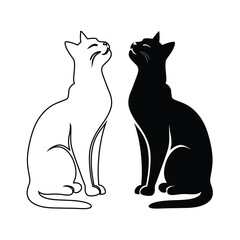  Beautiful Silhouette of a Cat with white background