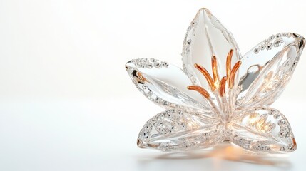 Naklejka premium A delicate glass flower sculpture showcasing intricate design and vibrant colors.