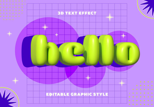 Purple and Green Inflated Globe Text Design