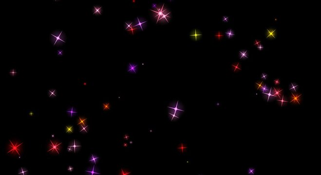 Sparkling twinkle little star abstract animation in alpha channel 