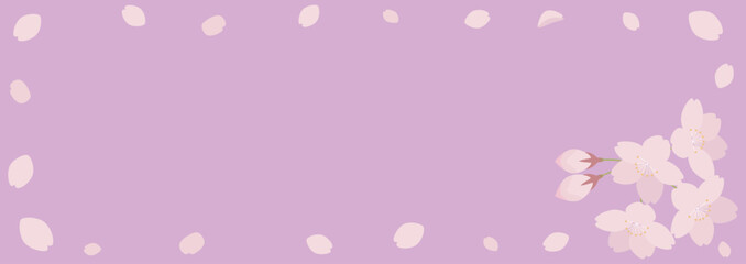 桜の花のバナー背景素材　横長