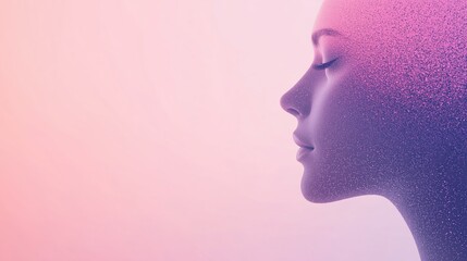 Abstract Digital Human Face Exploring Artificial Intelligence Concepts with Vibrant Colors and Futuristic Design Elements