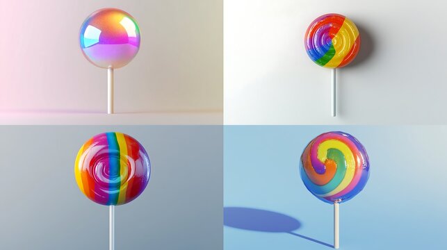 colorful lollipop isolated on white background