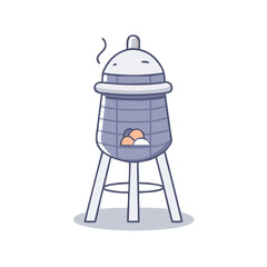 bbq charcoal chimney icon, bbq charcoal chimney vector illustration-simple illustration of bbq charcoal chimney, perfect for bbq charcoal chimney logos and icons