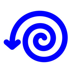 ぐるぐる回転する螺旋(らせん)スパイラルの矢印のイラスト