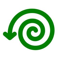 ぐるぐる回転する螺旋(らせん)スパイラルの矢印のイラスト