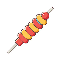 bbq skewer icon, bbq skewer vector illustration-simple illustration of bbq skewer, perfect for bbq skewer logos and icons
