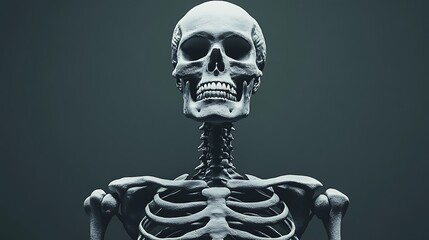 Artistic human skeleton composition stunning anatomy on solid background illustration