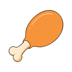 chicken drumstick icon, chicken drumstick vector illustration-simple illustration of chicken drumstick, perfect for chicken drumstick logos and icons