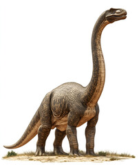 Obraz premium long-necked dinosaur, standing on the ground with its head raised slightly 