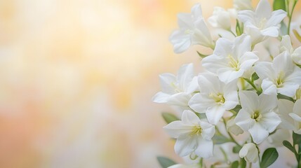 Delicate White Flowers Softly Bloom Against A Gentle Background