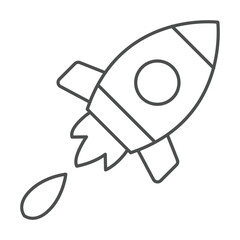 Boost Rocket. thinline icon , vector, pixel perfect, illustrator file 