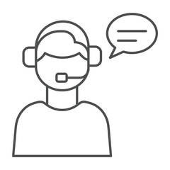 Client support  thinline icon , vector, pixel perfect, illustrator file 