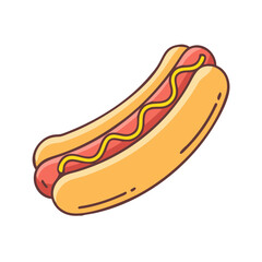grilled hot dog with mustard icon, grilled hot dog with mustard vector illustration-simple illustration of grilled hot dog with mustard, perfect for grilled hot dog with mustard logos and icons