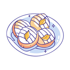 grilled peaches icon, grilled peaches vector illustration-simple illustration of grilled peaches, perfect for grilled peaches logos and icons
