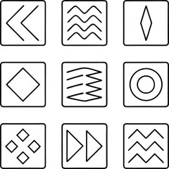 Geometric Symbols Abstract Shapes, Lines, and Patterns Design