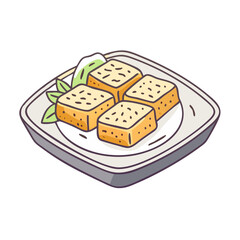 grilled tofu icon, grilled tofu vector illustration-simple illustration of grilled tofu, perfect for grilled tofu logos and icons