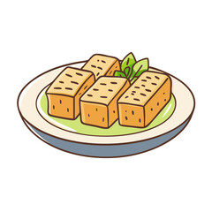 grilled tofu icon, grilled tofu vector illustration-simple illustration of grilled tofu, perfect for grilled tofu logos and icons