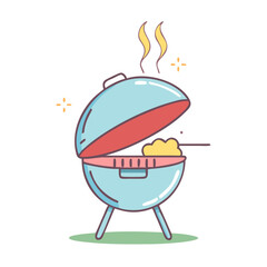 grill lid open with smoke icon, grill lid open with smoke vector illustration-simple illustration of grill lid open with smoke, perfect for grill lid open with smoke logos and icons