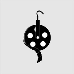 Abstract film logo with a combination of pulley shapes