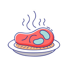 sizzling steak icon, sizzling steak vector illustration-simple illustration of sizzling steak, perfect for sizzling steak logos and icons