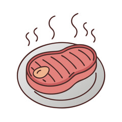 sizzling steak icon, sizzling steak vector illustration-simple illustration of sizzling steak, perfect for sizzling steak logos and icons