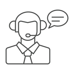 Client support thinline icon , vector, pixel perfect, illustrator file 
 