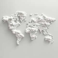 Obraz premium An full global map composed of cotton fibers