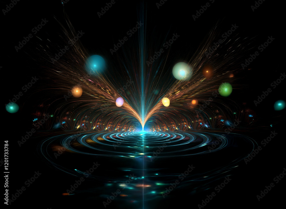 Aufkleber abstract background image featuring a vibrant bokeh effect. glowing lights radiate from a central po