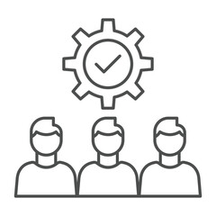 Team  work  thinline icon , vector, pixel perfect, illustrator file 
 