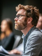 Intense Moment at a Meeting