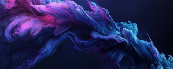 Obraz premium Abstract Digital Art: Swirling Nebula of Blues and Pinks