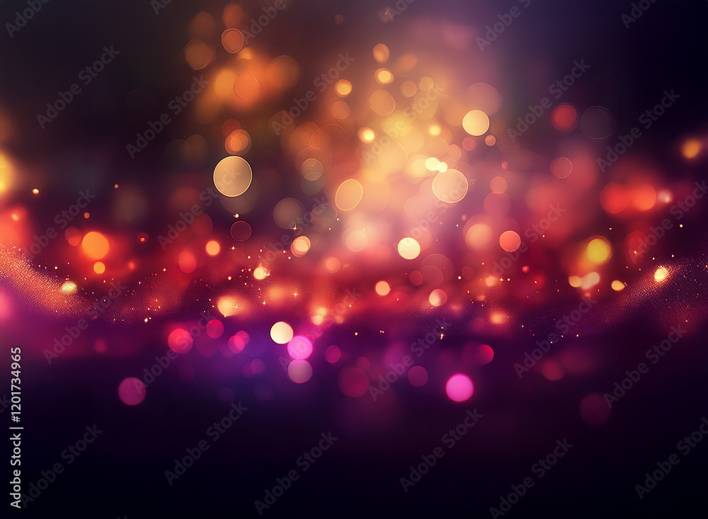 Poster abstract background of warm and cool bokeh lights. a vibrant, shimmering, and colorful display. perf