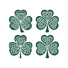 Celtic Knot Shamrock Designs in Green &ndash; St. Patrick's Day Art