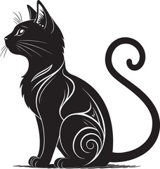 cat vector art silhouettes style with white background 