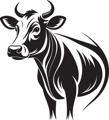  cow vector art silhouettes style with white background 