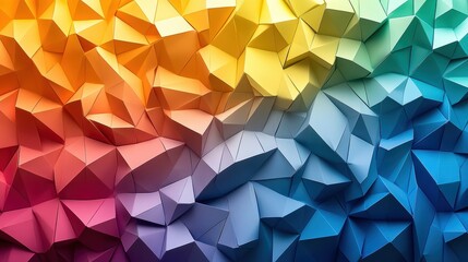 Colorful Abstract Geometric Background with Vibrant Polygonal Shapes in a Rainbow Spectrum