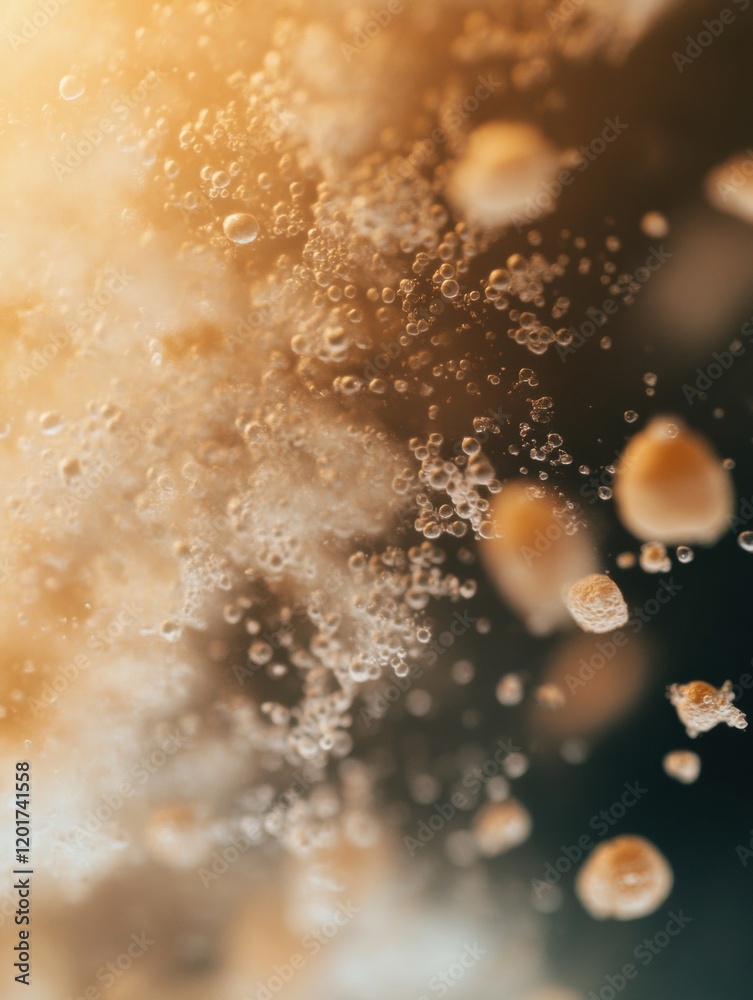 Aufkleber close up view of bacteria thriving on organic bread showcasing complex life forms in a natural envir