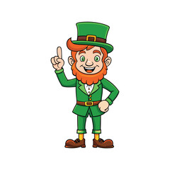 Cheerful Leprechaun Making a Peace Sign - St. Patrick's Day Illustration