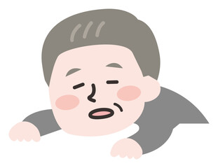  ぐったりしているシニア男性