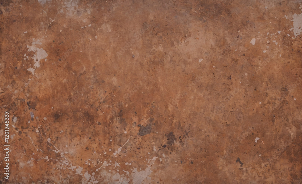 Poster a brown background with a few spots of color. the background is rough and textured, giving the impre