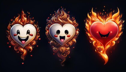 Obraz premium heart with fire flames