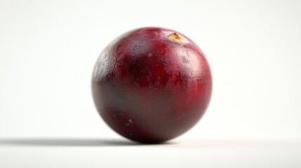 Obraz premium Closeup of a Single, Glistening Cranberry on White Background