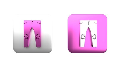 Colorful Pants icon isolated on white background. Square button. 3D render illustration