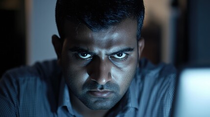 Intense Stare: A Man Deep in Thought