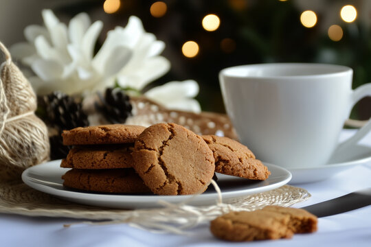 up of coffee and cookies