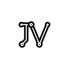 JV monogram logo design letter text name symbol monochrome logotype alphabet character simple logo